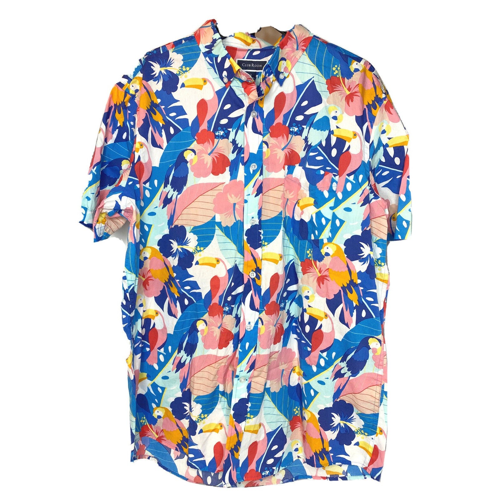 Club Room Men’s Tropical Button-Down Shirt, Size Large